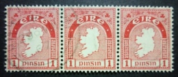 EIRE 1941-44: YT 79 / Mi 72 A X / Hib D17, Wmk E, Strip, O - FREE SHIPPING ABOVE 10 EURO - Gebraucht