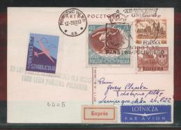 POLAND 1961 12TH GLIDER FLIGHT FOR 1000 YEARS OF POLAND GNIEZNO ROGOZNO WIELKOPOLSKA PC 7 TOWN CREST GREEN CACHET - Brieven En Documenten