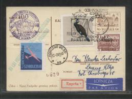 POLAND 1961 12TH GLIDER FLIGHT FOR 1000 YEARS OF POLAND GNIEZNO ROGOZNO WIELKOPOLSKA PC 8 TOWN CREST GREEN CACHET - Planeurs