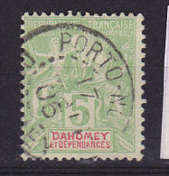 DAHOMEY N° 9  5C VERT JAUNE TYPE ALLÉGORIQUE OBL - Used Stamps