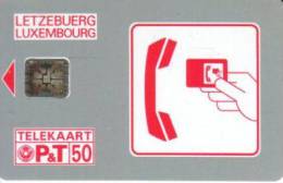 LUXEMBOURG 50 U RED TELEPHONE EARLY CARD CHIP  READ DESCRIPTION !!! - Luxembourg