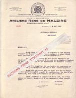 Lettre 1940 SCLESSIN-LIEGE - ATELIERS RENE DE MALZINE - Engrenages Taillés-réducteurs De Vitesse - Ohne Zuordnung