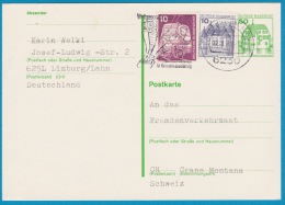 Carte Postale - Entier Postal Oblitéré Avec Affranchissement Complémentaire Frankfurt Am Main Du 12.09.1983 - Postcards - Used