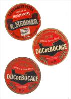 14210 Noyers Bocage, 14 M,  CALVADOS Lot 3 étiquettes De Camembert Frais&port OFFERTS  Sur Fond Rouge à Tour Doré Une Ca - Kaas