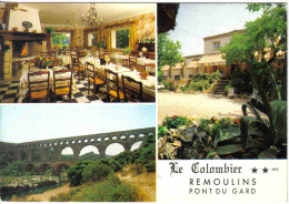 Carte Postale 30. Remoulins  Hotel-Restaurant Le Colombier  Route Du Pont Du Gard Trés Beau Plan - Remoulins