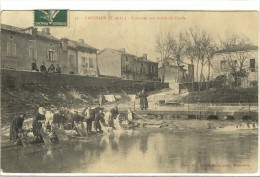 Carte Postale Ancienne Caussade - Laveuses Au Bord Du Cande - Métiers, Lavandières - Caussade