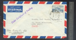 Lettre Inde 1952 Griffe "under Certificate Of Posting" Calcutta - Storia Postale