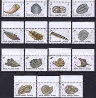 BRITISH ANTARTIC TERRITORY Mineraux Fossiles, (Yvert 176/190) ** MNH. ANTARTIQUE BRITANNIQUE - Fossils