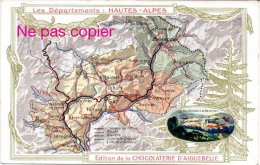 Chromo "Chocolaterie D'Aiguebelle". Thème: Les Départements: Hautes Alpes, Briançon, Gap, Embrun... - Géographie
