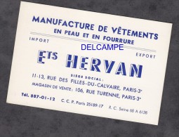 CPA - PARIS 3e - Ets HERVAN - Manufacture De Vêtements En Peau Et Fourrure - Rue Des Filles Du Calvaire , Rue De Turenne - Paris (03)
