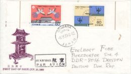 JAPAN 1989  MICHEL NO: 1682-3 ON R-COVER - Lettres & Documents