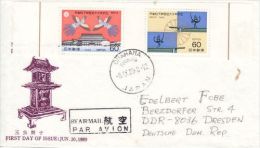 JAPAN 1989  MICHEL NO: 1682-3 ON R-COVER - Briefe U. Dokumente