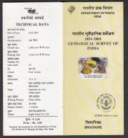 INDIA, 2001, 150th Anniversary Of Geological Survey Of India, Folder,Brochure. - Brieven En Documenten