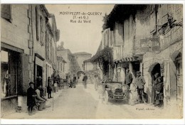 Carte Postale Ancienne Montpezat De Quercy - Rue Du Vent - Automobile - Montpezat De Quercy