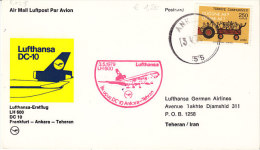 Türkei-Ankara 1979. Lufthansa Erstflug Frankfurt-Ankara-Teheran (5.029) - Cartas & Documentos