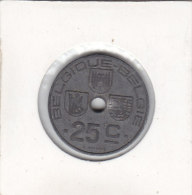 25 CENTIMES Zinc Léopold III 1942 FR/FL - 25 Centimes