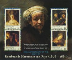 GP0303 Antigua Barbuda 2006 Rembrandt Painting S/S(4) MNH - Rembrandt