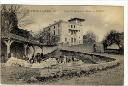 Carte Postale Ancienne Valence D´Agen - Lavoir Saint Bernard Et Château De Begous - Métiers, Laveuses, Lavandières - Valence