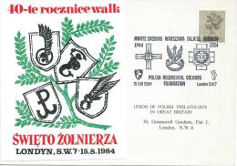 1984. POLISH REGIMENTAL COLOURS , COMMEMORATE THE POLISH FORCES. REUNION DAY - Governo Di Londra (esilio)