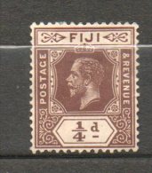 FIDJI Georges V  1/4p Brun 1923-27 N°83 - Fiji (...-1970)