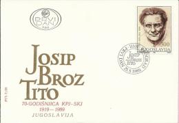 Josip Broz Tito, Beograd, 25.5.1989., Yugoslavia , FDC PTT-7/89 - FDC