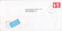 Greenland Luftpost Par Avion Label Deluxe NUUK 1989 Cover Brief To Denmark Königin Queen Margrethe II Stamp (Cz. Slania) - Storia Postale