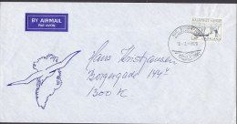 Greenland Airmail SDR. STRØMFJORD 1976 Cover Brief To Denmark Stamp (Cz. Slania) Christmas Seal Helicopter Cachet - Storia Postale