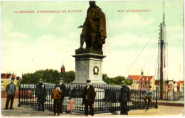 Vlissingen - Standbeeld De Ruyter Met Stadgezicht - Vlissingen