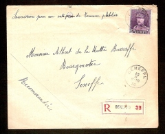 LETTRE RECOMMANDEE - SENEFFE - Abscent Au Dos - Nr.  322 . Auction Commence à 15 € ! - 1931-1934 Mütze (Képi)