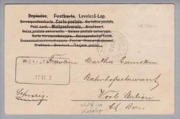 Heimat BE Worb Station 1903-06-17 Ankunfts-Aushilfs-Stempel Auf AK Marke Abgelöst - Covers & Documents