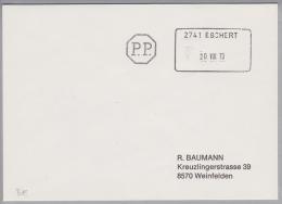 Heimat BE Eschert 2741 1979-08-20 Aushilfsstempel Auf Sammlerbrief - Storia Postale