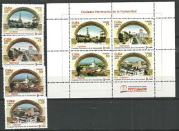 Villes Cubaines, Patrimoine De L'Humanité (Cienfuegos,Camagüey,Trinidad,La Havane).4 T-p + 1 BF Neufs. Yv.# 4782/85 + BF - Ongebruikt