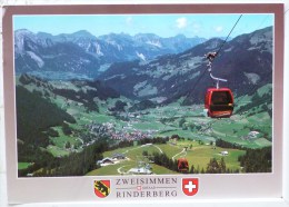 Cp Suisse Zweisimmen Rinderberg Souvenir Telecabine Voyagé Timbre Canard Oie Cachet Poste Et Flamme - Zweisimmen