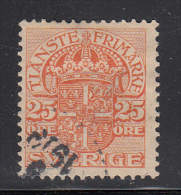 Sweden Used Scott #O52 25o Orange - Dienstmarken