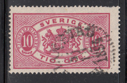 Sweden Used Scott #O17a 10o Rose CDS 31-12-1894 Pulled Perfs - Dienstzegels