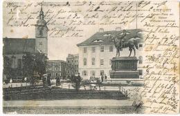 AK Erfurt Kaiser-Platz Mit Kaiser Wilhelm-Denkmal Nach Magdeburg = Sudenburg 2.9.1903 - Erfurt