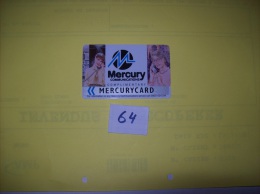 MERCURY CARDS  -communications Internationales - Complimentary- Voir Photo (64) - Mercury Communications & Paytelco