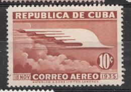 CUBA  1936  10 C   AIR   MH - Unused Stamps