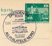 100 Years TRAM STREETCAR DRESDEN 1982 On East German Postal Card P 79 - Tramways