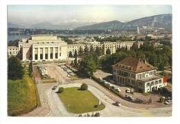 Cp, Suisse, Genève, Le Palais Des Nations, La Ville Et Le Mont Blanc, Voyagée 1973 - Genève