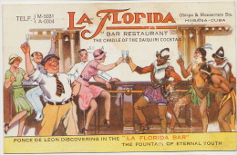 Cuba Advert La Florida El Floridita Bar Hemingway 1936 Obispo Y Monserrate Litho - Cuba