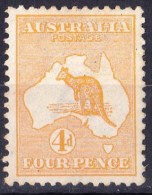 Australia 1913 Kangaroo 4d Orange 1st Wmk MH - Mint Stamps