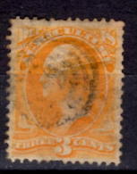U.S.A. 1873 3 Cent Department Of Agriculture Issue #O3  Target Cancel - Dienstzegels