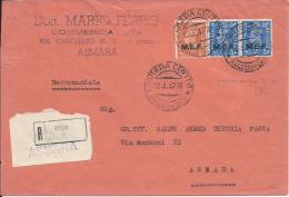 1947 Colonie Occupate Eritrea - Da Asmara Per Città - British Occ. MEF