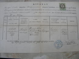 Old Paper - Hungary - Gyöngyös -Heves Vm. - Rozál Huszár -  Anna Sloszárik  1874  DC3.9 - Naissance & Baptême