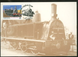 Portugal Carte Maximum 1990 Train A Vapeur Locomotive 02 De 1887 Maximum Card Steam Train - Maximum Cards & Covers