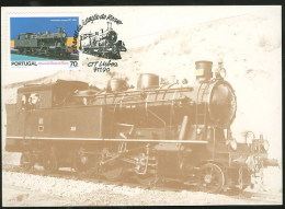 Portugal Carte Maximum 1990 Train A Vapeur Locomotive 071 De 1916 Maximum Card Steam Train - Cartes-maximum (CM)