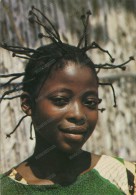 AFRICA, AFRICAN COIFFURE,GIRL WITH HAIR, COIFFURE AFRICAINE, Old Photo Postcard - Non Classificati