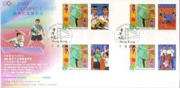 2004 Hong Kong Cover: Athens Olympic Games Win Silver Medal FDC Table Tennis - Sommer 2004: Athen