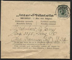 35c Obl. Bruxelles AVEC UNE ETOILE DANS LE DATEUR S/bande De Journal INTER PHILATELIA Vers Les USA 1932 (429) - 1929-1937 Heraldischer Löwe